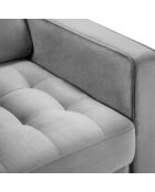 Fauteuil Velours Santo gris - 80x90x90 cm