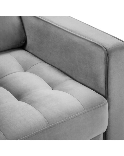 Fauteuil Velours Santo gris - 80x90x90 cm