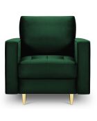Fauteuil Velours Santo vert bouteille - 80x90x90 cm