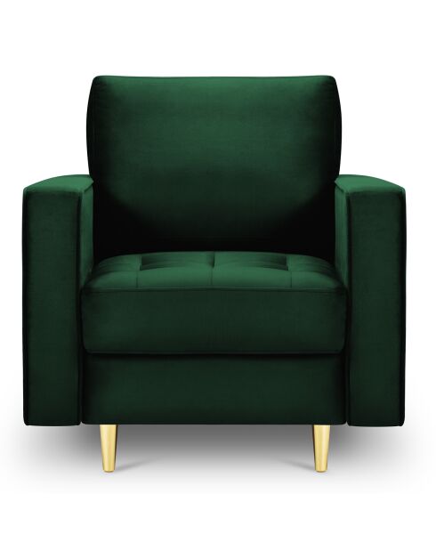 Fauteuil Velours Santo vert bouteille - 80x90x90 cm