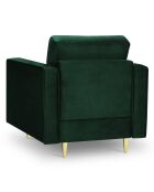 Fauteuil Velours Santo vert bouteille - 80x90x90 cm