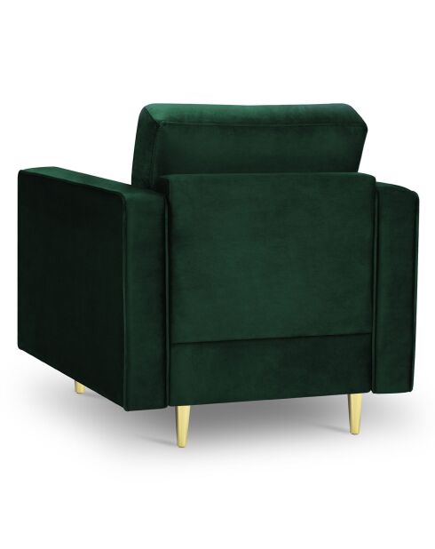 Fauteuil Velours Santo vert bouteille - 80x90x90 cm