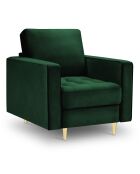 Fauteuil Velours Santo vert bouteille - 80x90x90 cm