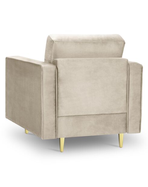 Fauteuil Velours Santo beige - 80x90x90 cm