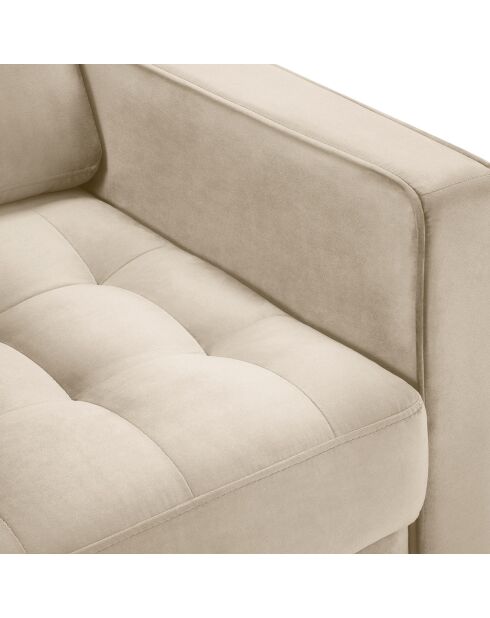 Fauteuil Velours Santo beige - 80x90x90 cm