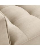 Fauteuil Velours Santo beige - 80x90x90 cm