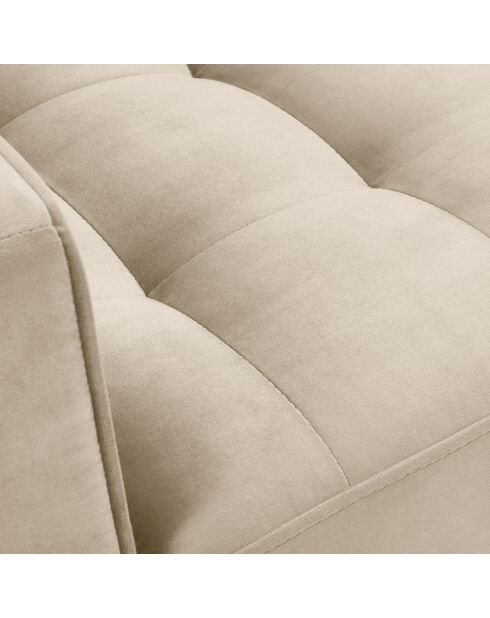 Fauteuil Velours Santo beige - 80x90x90 cm