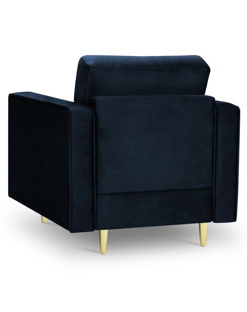 Fauteuil Velours Santo bleu roi - 80x90x90 cm