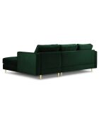 Canapé d'angle Droit Velours Santo 4 Places vert bouteille - 236x170x90 cm