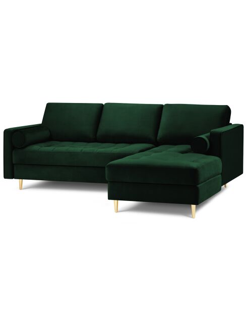 Santo Velours 4-zitsbank met rechte hoek, Flessengroen - 236x170x90 cm