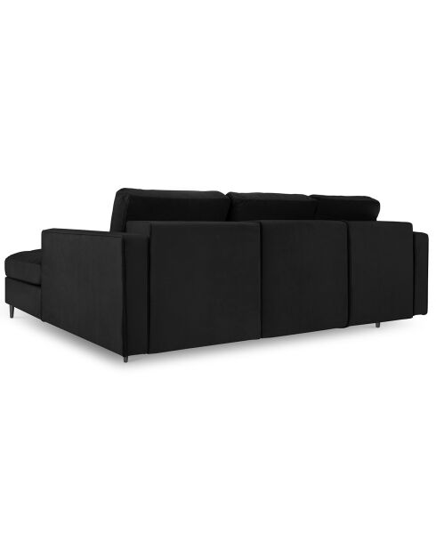 Canapé d'angle Droit Velours Convertible avec Coffre Santo 5 Places noir - 240x175x96 cm
