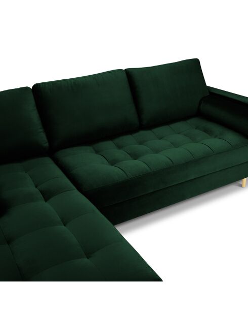 Santo Velours Linkerhoekbank 4-zits fles groen - 236x170x90 cm