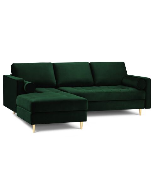 Santo Velours Linkerhoekbank 4-zits fles groen - 236x170x90 cm