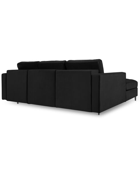 Santo 5-zits converteerbare fluwelen linkerhoekbank met zwarte 5-zitskist - 240x175x96 cm