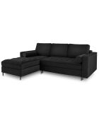 Canapé d'angle Gauche Velours Convertible avec Coffre Santo 5 Places noir - 240x175x96 cm