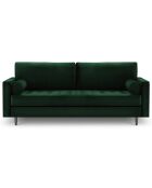 Canapé Velours Santo 3 Places vert bouteille - 219x90x90 cm