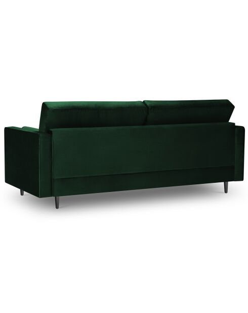 Canapé Velours Santo 3 Places vert bouteille - 219x90x90 cm