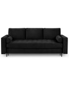 Canapé Velours Convertible avec Coffre Santo 3 Places noir - 225x100x96 cm