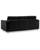 Canapé Velours Convertible avec Coffre Santo 3 Places noir - 225x100x96 cm