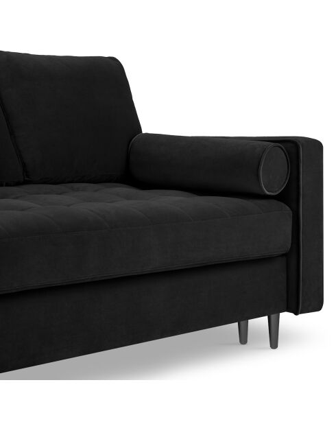 Canapé Velours Convertible avec Coffre Santo 3 Places noir - 225x100x96 cm
