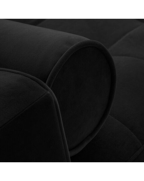 Canapé Velours Convertible avec Coffre Santo 3 Places noir - 225x100x96 cm