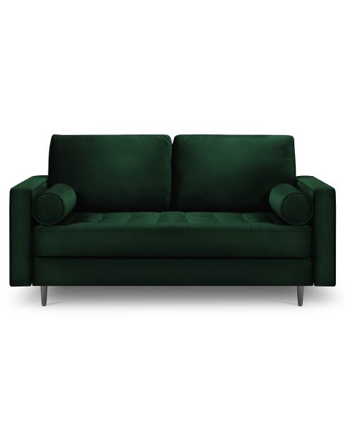 Canapé Velours Santo 2 Places vert bouteille - 174x90x90 cm