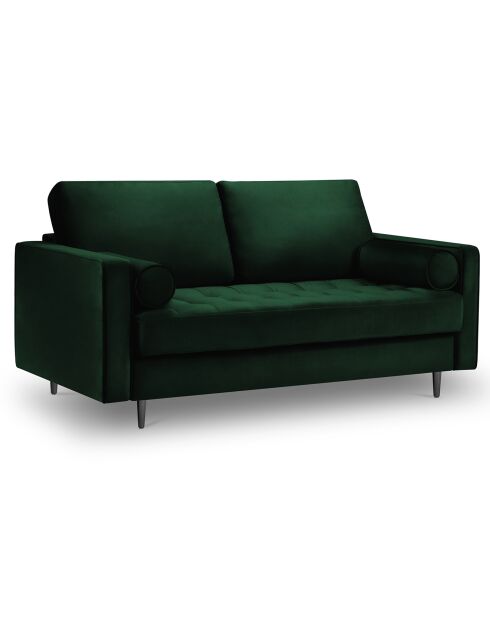 Canapé Velours Santo 2 Places vert bouteille - 174x90x90 cm