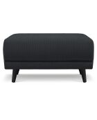 Pouf Velours Côtelé Giorgio noir - 70x83x46 cm
