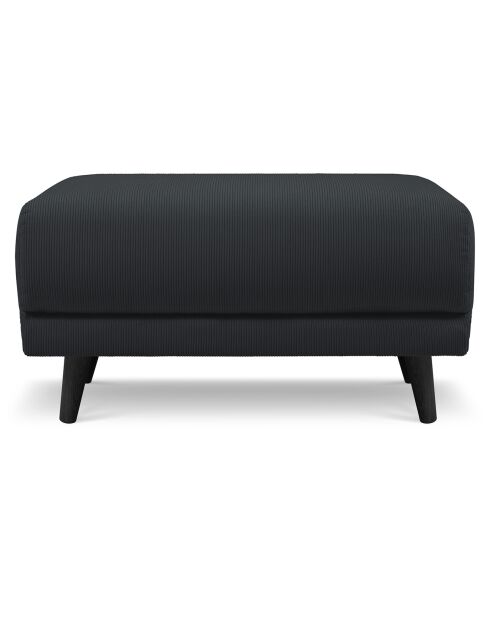 Pouf Velours Côtelé Giorgio noir - 70x83x46 cm