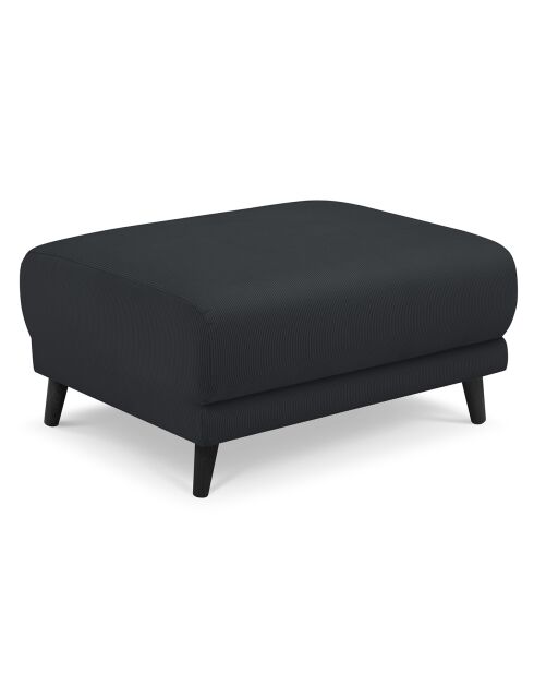 Pouf Velours Côtelé Giorgio noir - 70x83x46 cm