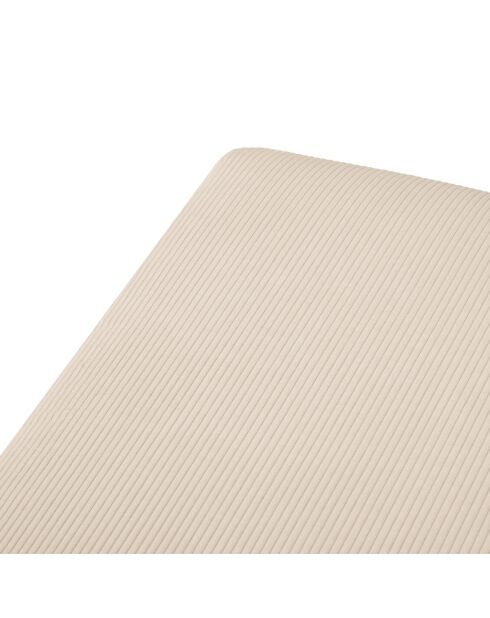 Pouf Velours Côtelé Giorgio beige clair - 70x83x46 cm