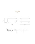 Pouf Velours Giorgio beige clair - 70x83x46 cm