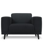 Fauteuil Velours Côtelé Giorgio noir - 113x92x74 cm