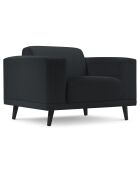 Fauteuil Velours Côtelé Giorgio noir - 113x92x74 cm