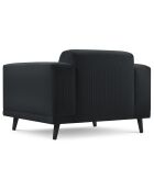 Fauteuil Velours Côtelé Giorgio noir - 113x92x74 cm