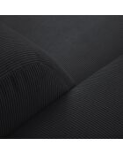 Fauteuil Velours Côtelé Giorgio noir - 113x92x74 cm