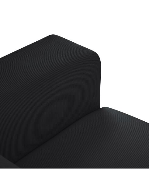 Fauteuil Velours Côtelé Giorgio noir - 113x92x74 cm