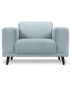 Fauteuil Velours Côtelé Giorgio bleu clair - 113x92x74 cm