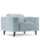 Fauteuil Velours Côtelé Giorgio bleu clair - 113x92x74 cm