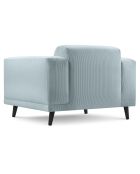 Fauteuil Velours Côtelé Giorgio bleu clair - 113x92x74 cm