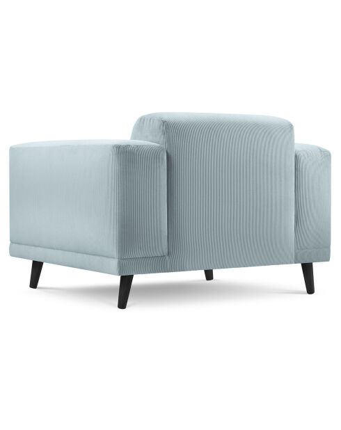Fauteuil Velours Côtelé Giorgio bleu clair - 113x92x74 cm