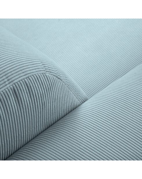 Fauteuil Velours Côtelé Giorgio bleu clair - 113x92x74 cm
