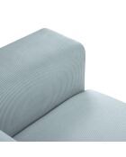 Fauteuil Velours Côtelé Giorgio bleu clair - 113x92x74 cm