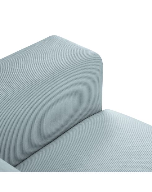 Fauteuil Velours Côtelé Giorgio bleu clair - 113x92x74 cm