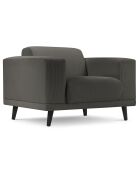 Fauteuil Velours Côtelé Giorgio gris foncé - 113x92x74 cm