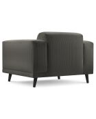 Fauteuil Velours Côtelé Giorgio gris foncé - 113x92x74 cm