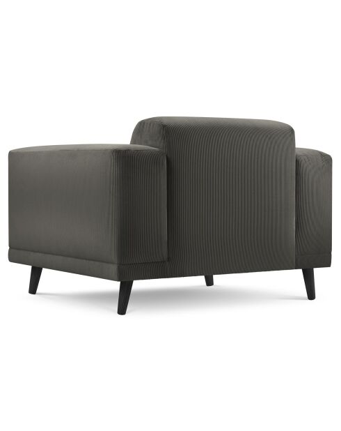Fauteuil Velours Côtelé Giorgio gris foncé - 113x92x74 cm