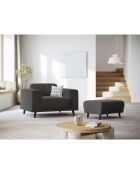 Fauteuil Velours Côtelé Giorgio gris foncé - 113x92x74 cm