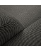 Fauteuil Velours Côtelé Giorgio gris foncé - 113x92x74 cm