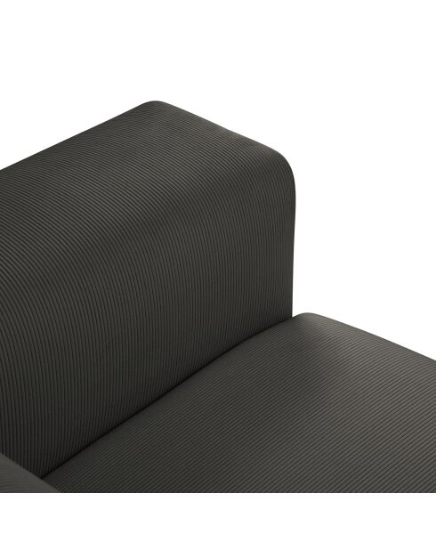 Fauteuil Velours Côtelé Giorgio gris foncé - 113x92x74 cm